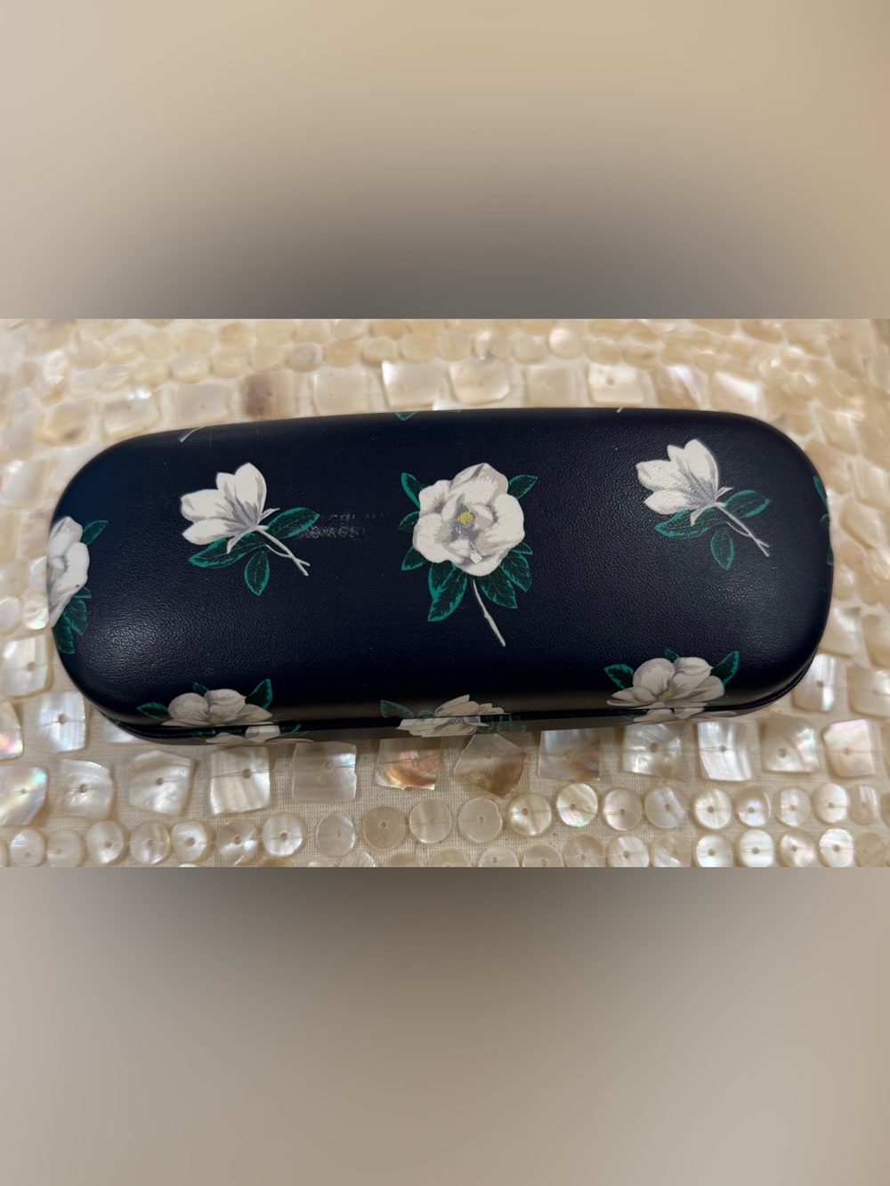 Draper James Navy Floral Eyewear Case with White Flowers